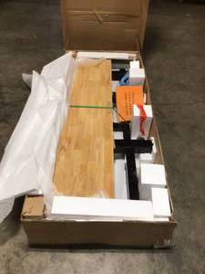 6 ft. Folding Adjustable Height Solid Wood Top Workbench by Husky Customer Returns See Pictures