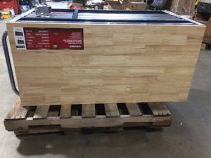 52 in. W x 24.5 in. D 10-Drawer Blue Mobile Workbench with Solid Wood Top by Husky Missing hardware and wheel Customer Returns See Pictures