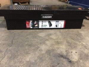 71.36 Matte Black Aluminum Full Size Crossbed Truck Tool Box by Husky Customer Returns See Pictures