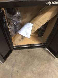 Ready-to-Assemble Steel Garage Workstation in Black by Husky Customer Returns See Pictures