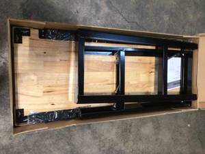 4 ft. Solid Wood Top Workbench in Black by Husky Customer Returns See Pictures