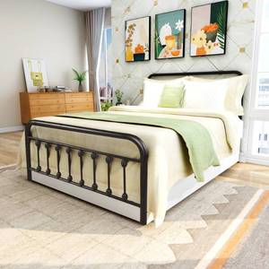 DUMEE Full Size Metal Bed Frame with Headboard Model 634F-BK