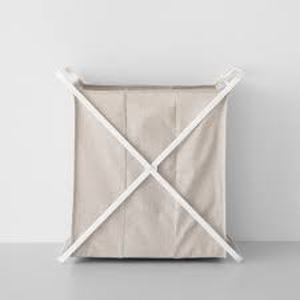 lot 11 image: Folding X-Frame Hamper Cream - Made By Design