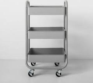 lot 18 image: Three Tier Metal Utility Cart Gray - Made By Design