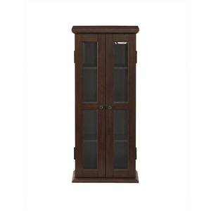 lot 22 image: 41 Wood Media Storage Tower Cabinet - Brown