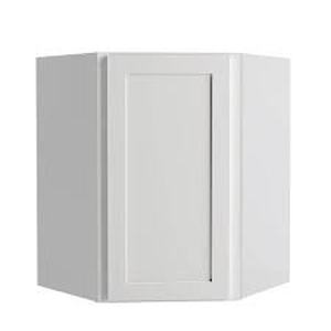 lot 27 image: Courtland Shaker Assembled 24 in. x 30 in. x 24 in. Stock Diagonal Corner Wall Kitchen Cabinet in Polar White Finish