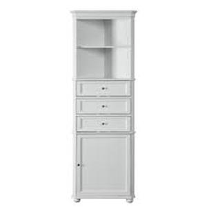 lot 29 image: Hampton Harbor 23 in. W x 13 in. D x 67-12 in. H Corner Linen Cabinet in White