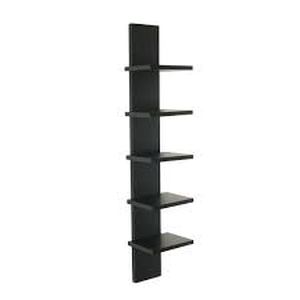 lot 50 image: Contempo 6 in. W x 30 in. H Walnut Grain Laminate MDF Utility Column Spine Wall Shelf