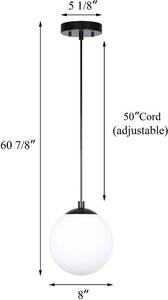 lot 99 image: XiNBEi Lighting 1 Light Globe Adjustable Pendant Light, Matte Black