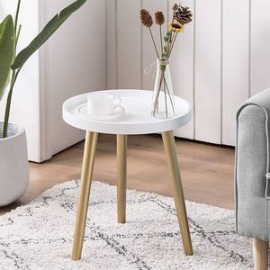 lot 103 image: APICIZON Round Side Table - White Tray & Gold Legs