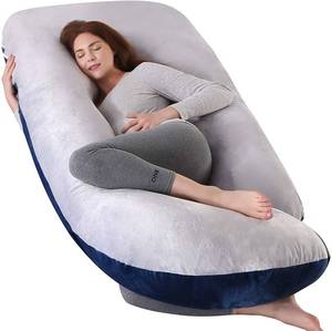 lot 105 image: Elover Pregnancy Pillow U-Shaped Full Body Pillow wWashable Velvet Cover, 57, BlueGray