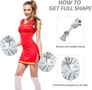 lot 108 image: 4Pcs Cheerleading Pom Poms, Silver
