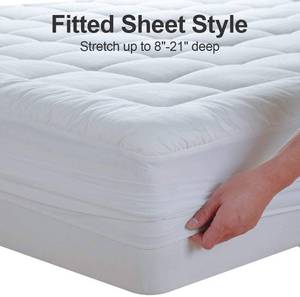 lot 53 image: EASELAND Full XL Mattress Pad, Quilted Pillow Top Mattress Cover