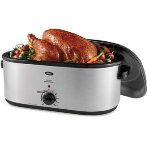 lot 16 image: Oster 22 Quart Roaster Oven with Self-Basting Lid, Stainless Steel