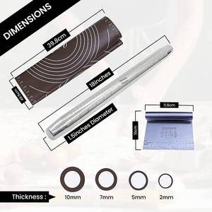 lot 57 image: 18 Stainless Steel Durable, Non-Stick French Rolling Pin Combo Kit