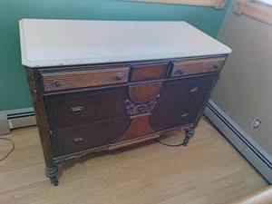 lot 20 image: Antique Dresser with Painted Top