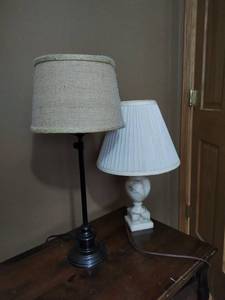 lot 25 image: Two Table Lamps Including Vintage Table Lamp with Stone Base