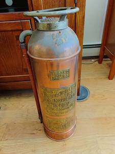 lot 140 image: Old Copper Fire Extinguisher