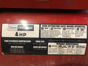 Sears Craftsman Air Compressor