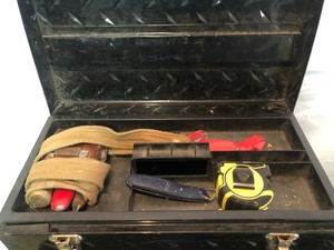Black Tool Box with Carpet Tools