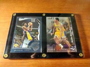 2 Kobe Bryant Cards in Plaque