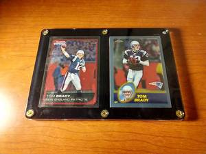 2 Tom Brady Chrome Cards in Plaque