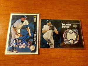 Andy Pettitte - Autographed Card  Game Used Jersey Card