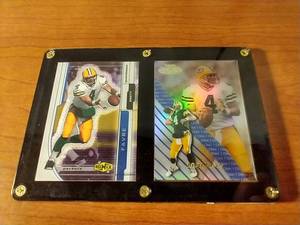 2 Brett Favre Cards in Plaque