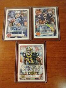 3 Autographed Football Cards