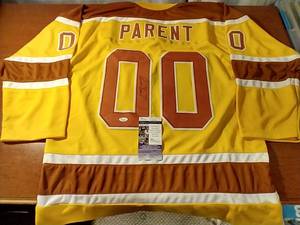 Signed Bernie Parent Philadelphia Blazers Jersey - WCOA