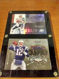 2 Tom Brady Cards in Plaque