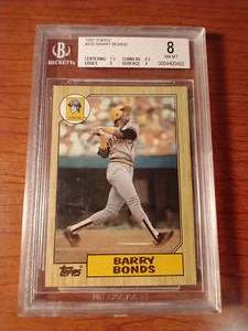 1987 Topps Barry Bonds Rookie Card - BGS8