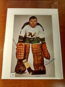 Signed Gump Worsley North Stars Photo - WCOA
