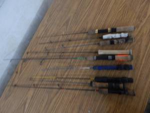 lot 12 image: 9-Ice Fishing Poles (Broken Tips)