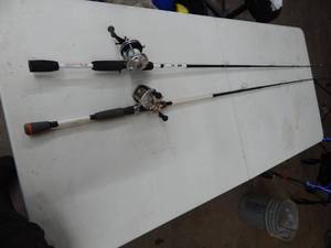 lot 31 image: 2-Baitcoster Rod & Reel Combos Sougayilsng, With Aba Garcia, Lews Speed Stick & Quantom Reel