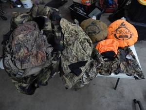 lot 46 image: Hunting Clothes, Heat-A-Seats, Bags & More
