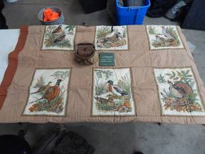lot 47 image: Bird Quilt & Fishing Decor