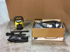 Karcher TV 1 Indoor WetDry Vacuum, Yellow plus KENMORE Pet Friendly Pop-N-Go Bagged Canister Vacuum Cleaner Customer Returns See Pictures