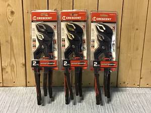 Lot of Crescent 10 in. and 12 in. Plier Set 2-Pack Grip Zone V-Jaw with Dual Material Tongue and Groove Customer Returns See Pictures