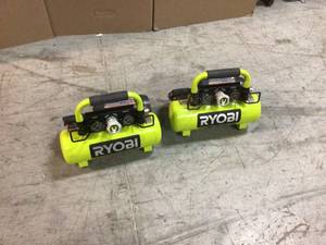 Lot of 2  ONE 18V Cordless 1 Gal. Portable Air Compressor (Tool-Only) by RYOBI Customer Returns See Pictures