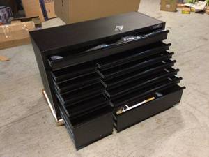 Husky Heavy-Duty 56 in. W 23-Drawer, Deep Combination Tool Chest and Rolling Cabinet Set in Matte Black Customer Returns See Pictures