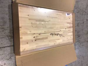 HARDWOOD REFLECTIONS Unfinished Birch 5 ft. L x 30 in. D x 1.5 in. T Butcher Block Desktop Countertop in Solid Wood PLEASE SEE BROKEN DAMAGE Customer Returns See Pictures