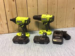 RYOBI ONE 18V Lithium-Ion Cordless 2-Tool Combo Kit w DrillDriver, Impact Driver, (2) 1.5 Ah Batteries, Charger and Bag Customer Returns See Pictures