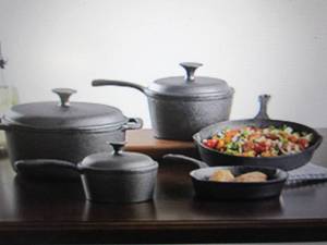 8- preseasoned caset iron cookware ...
