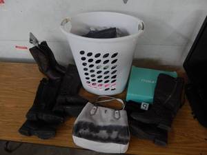 4-Pairs Of Womens Boots Size 6-6.5. Jessica Simpson Purre & Basket Of Clothes Size SM-MED