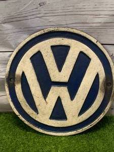 lot 9 image: Cast Iron Volkswagen VW Sign Plaque (9 inch diameter)