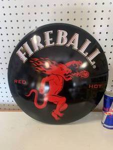 lot 13 image: Fireball Mancave 16 Metal Oval Sign