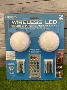 lot 40 image: New 2 Piece Wireless LED Puck Lights
