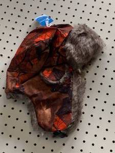 lot 49 image: New Blaze Orange Fur Bomber Hat