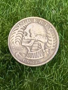 lot 63 image: 1936 Washington Hobo Quarter Coin